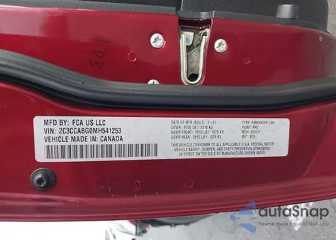 2021 Chrysler 300 300S z USA, uszkodzony, nr VIN 2C3CCABG0MH541253